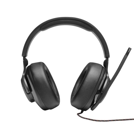 JBL Quantum 300 - Black - Hybrid wired over-ear PC gaming headset with flip-up mic - Front